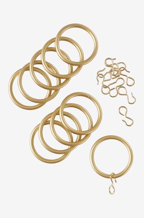 Jotex - 10-pk Gull - Gardinringer - Kjøp Gardintilbehør hos Jotex