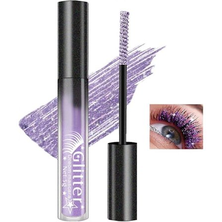 Glitter Mascara, Farverig Vandfast Mascara, Multi-brug Sparkle Diamant Shimmer Mascara, Voluminøs Forlængende Vippe Mascara