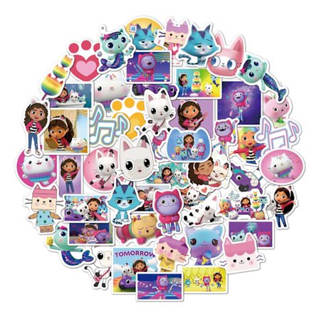 54 stk. tegneserie Gabby's Dollhouse klistermærker søde mærkater til bærbar computer