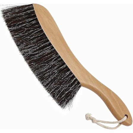 Hestehårsbørste Håndkost Støvbørste Til Rengøring i Hjemmet, Træhåndtag Blød Børste Støvkost Til Bordplade Møbler, Seng, Bænk Pejs, Bil, Butiksbørste