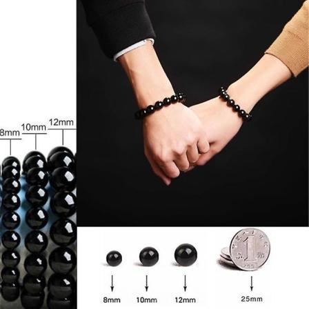 Naturstein Svart Tourmaline Armbånd Energisten Armbånd For Menn Dame - Perfet