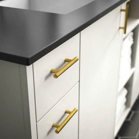 2 stk. Børstet messing skabsdørhåndtag køkkenskabsknopper