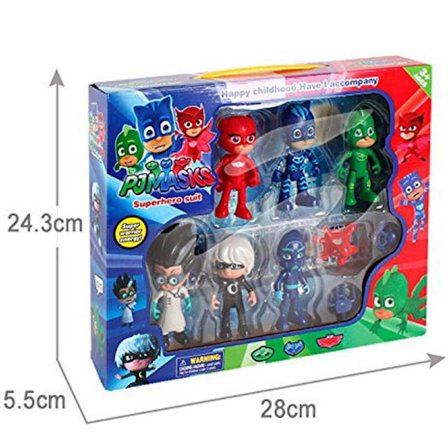 6-pakning Pj Masks Catboy Kappa Actionfigurer Leketøy for Barn 60 stk