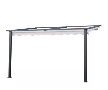 Jabo 10042 Pergola väggfast, 4 x 4 m Grå, Uterum