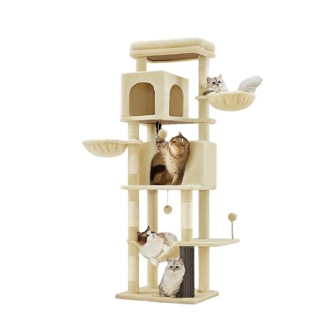 ROOTZ Multi -etager Cat Tree - Scratching Post - Kitty Condo - Sisal Stability - 57 cm x 45 cm x 175 cm