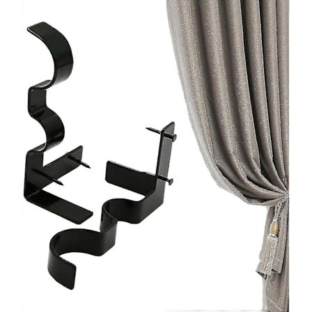 Verhotangon kannattimet 2 kpl Kaksinkertaiset verhotangon pidikkeet Metalliset säädettävät verhotangon kannattimet Yläkiinnitys Ikkunaverhotangon 