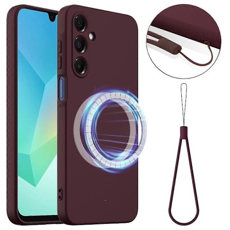 Til Samsung Galaxy A17 5G mobiltelefoncover kompatibelt med MagSafe anti-drop flydende silikone mobiltelefoncover - Burgundy (Burgundy)