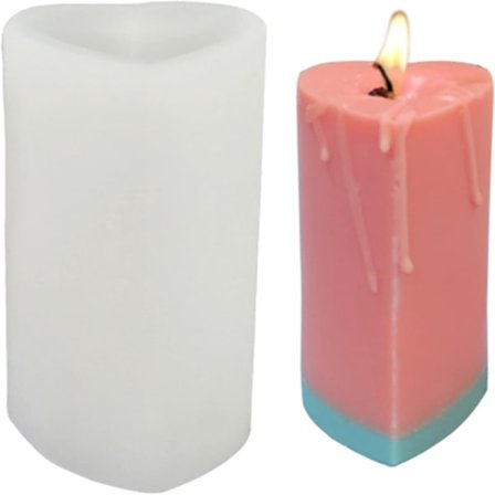 Hjerteformede Lysforme Kærlighed Cylinder Silikone Lysform