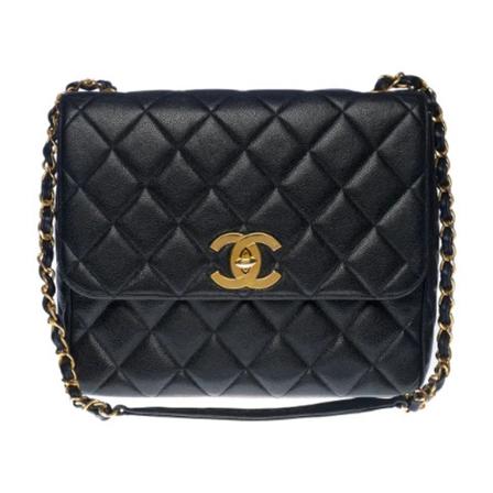 Chanel Vintage Pre-owned Læder chanel-tasker Sort, Dame Vintage Tasker, Størrelse: ONE Size