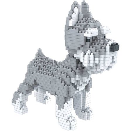 880 brikker. Schnauzer hund. Figur til samling med nanoblocks