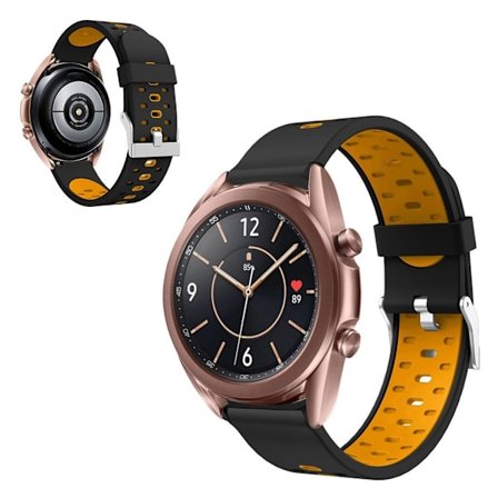 Samsumg Galaxy Watch 3 (41mm) dual color silikone rem - sort / orange