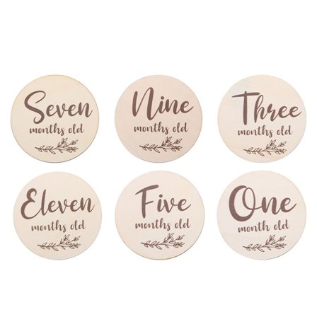 6PCs/Box Wooden Baby Milestone Cards Månatliga födelsekort - on stock