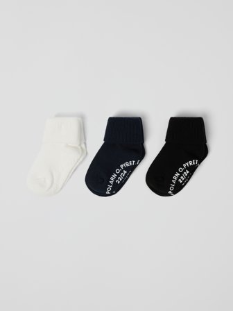 Polarn O. Pyret - 3-pack anti-slip socks - 22|24 - Childrenswear - blue