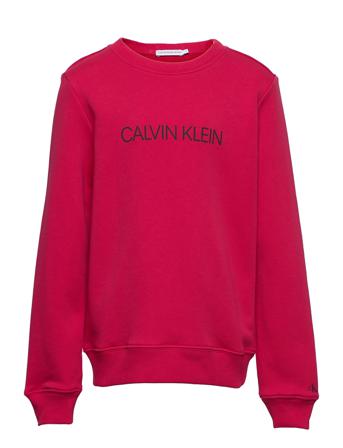 Institutional Logo Sweatshirt Sweat-shirt Tröja Rosa Calvin Klein