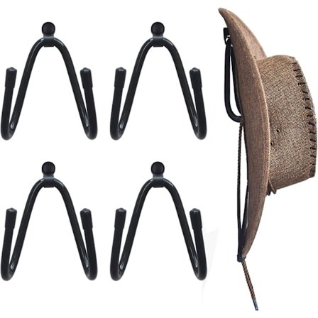 Cowboy Hat Stativ Hat Holder Hat Organizer Hat Væghængning - 4/PK Ingen Hat