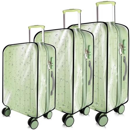 3-paks klart koffertdeksel 20/24/28" PVC-transparent tykk koffertdekselbeskyttere, vanntett støvtett Ripesikkert