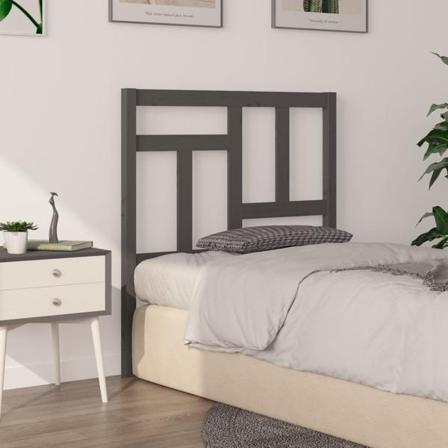 Vidaxl Sänggavel Grå 80,5x4x100 Cm Massiv Furu Grå