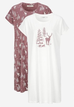 Cellbes of Sweden - Kortärmat nattlinne 2-pack - rosa - för damer - 62/64