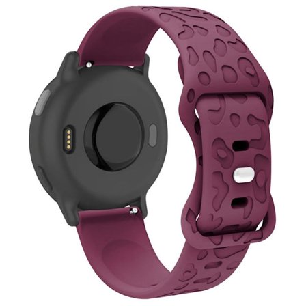 Coros Watch GT 4 41mm / Garmin Venu 3S 18mm Klockarmband Leopard Texture Silikonarmband - Vinröd