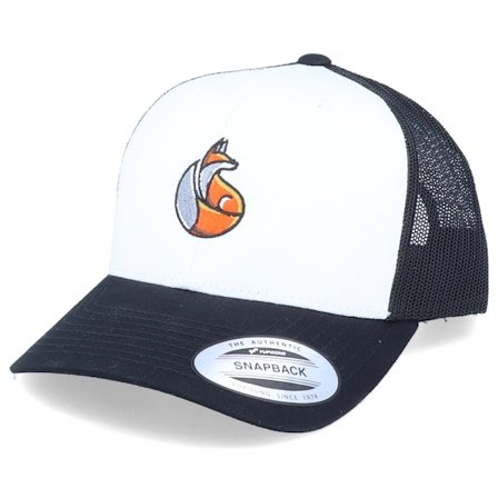 Iconic - White trucker Caps - Geometric Fox Logo White/Black Trucker @ Hatstore