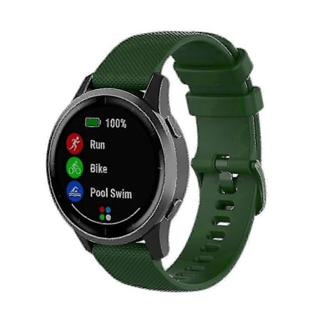 1 st för Garmin Vivoactive 4 22mm silikonarmband (grön)