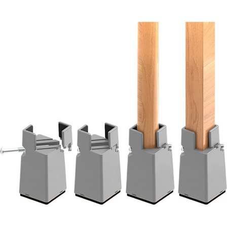 Grå - 10 cm justerbar møbelpute med skruklemmer, 4" pute for senger, bord, sofaer, skrivebord, kraftig møbelpute for 0,8-1,6 tommer