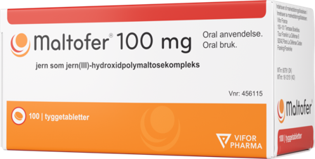 Maltofer tyggetab 100mg, 100 stk.
