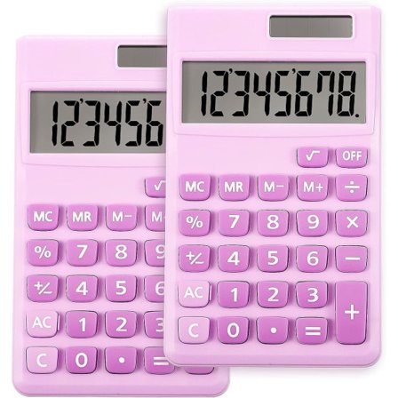 2 enkle standard kalkulatorer Mini digital skrivebords kalkulator med 8-sifret LCD-skjerm