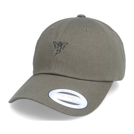 Abducted - Groen unconstructed Cap - Tiny Fairy Olive Dad Cap @ Hatstore