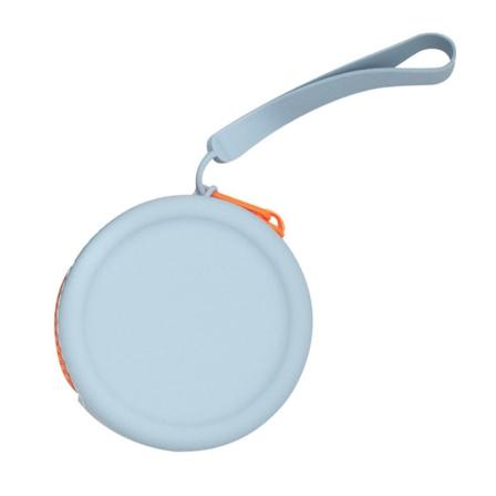 Mini pyöreä silikoninen kolikkopussi Kuulokemikropussi Lapsen lahja blue