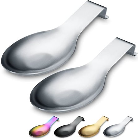 Matt silver skedstöd, skedhållare i rostfritt stål för spishäll, köksredskapshållare för slevar, tänger, spatlar, spisskedhållare, lock till kastrull