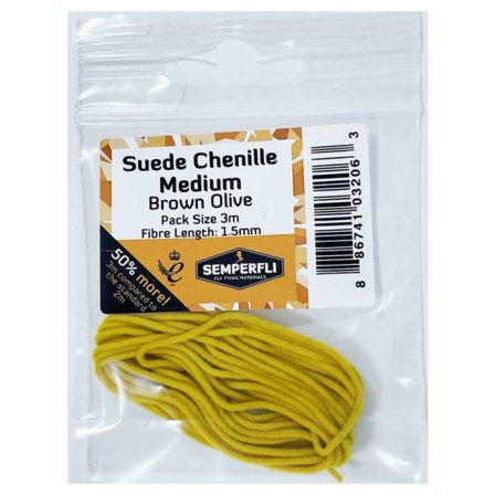 Semperfli Suede Chenille 1.5mm Medium - Brown Olive
