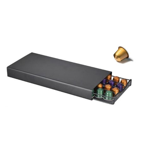 Kaffekapsel Oppbevaringsskuff 40 stk Svart Holder for Kaffekapsler
