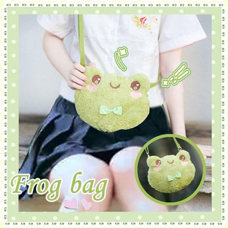 Funny Frog Axelväska Lady Doll Plysch Mobiltelefonväska