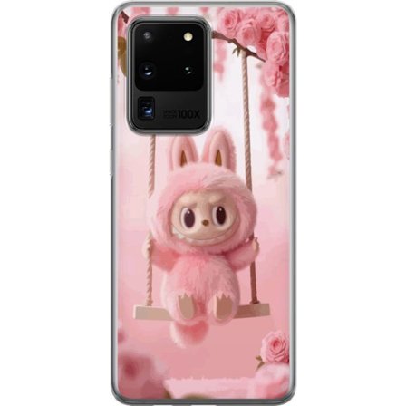 Kompatibel Mobilcover til Samsung Galaxy S20 Ultra Monsterfigur sød kanin med lyserøde kinder