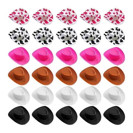 30 stk. Mini Western Cowgirl Hat, Miniature Sød Dukkehat Festkjole, Foregive Leg Dekorationstilbehør