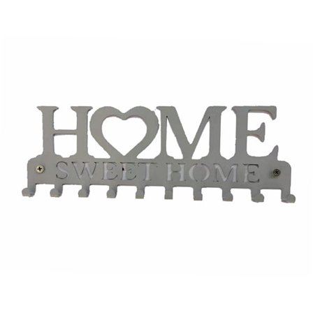 "Hemma är bäst" Väggnyckelhållare - Väggmontering för Jackor, Nycklar eller T