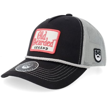 Bearded Man - Svart trucker Keps - Bearded Legend Black/Grey Rope Mid A-frame Trucker @ Hatstore