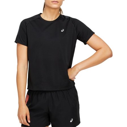 Asics Women's Icon Short Sleeve Top Women Short sleeved fitness sweater Black S