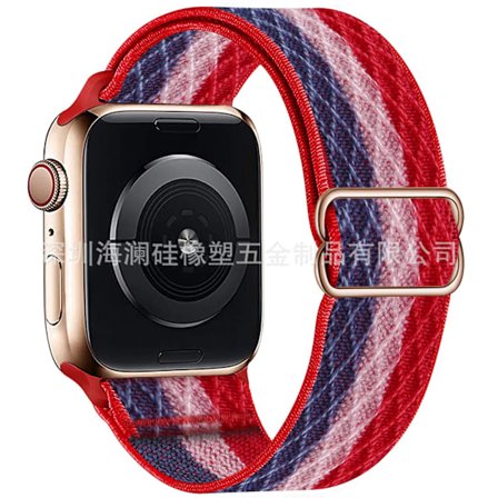 Kellon ranneke Apple Watch iWatch 44/45/46/sarja 1.2.3-42 Punainen, valkoinen ja sininen