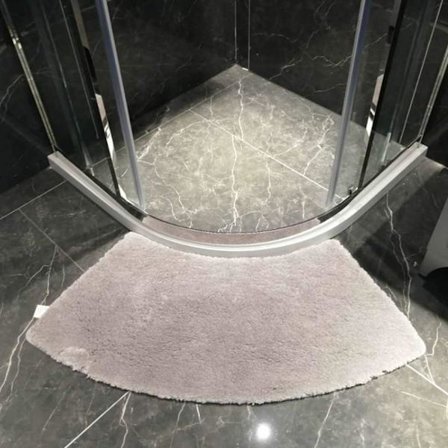 Badrumsmatta, liten rundad kvartscirkel duschmatta,