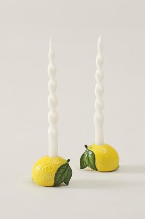 Jotex - Stearinlys 2-pakk Gul - SOUR - Kjøp Lysestaker hos Jotex