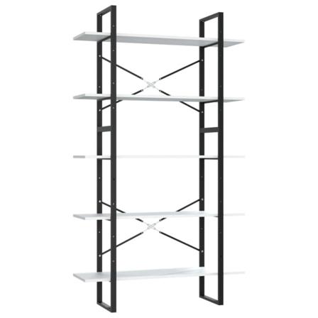 Vidaxl Bokhylla 5 Hyllplan Vit 100x30x175 Cm Spånskiva Vit
