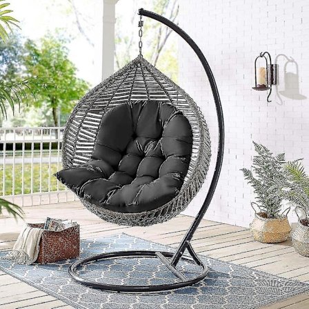 Hengekøyebenseng for innendørs hage med tykk pute og pute (kun seteputen inkludert)