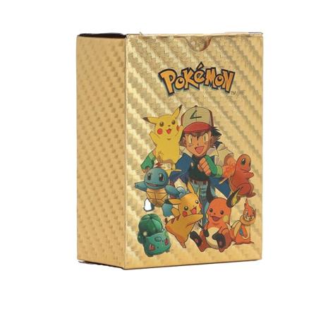 110 stk. Guldfolie-kort Anime Tegneserie Vandtæt PVC Engelsk Guld Sjældne Kort til Brætspil
