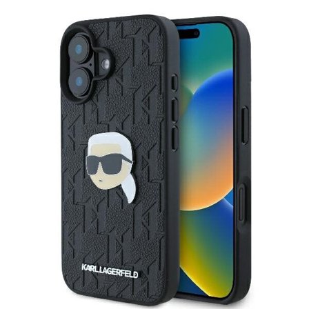 Karl Lagerfeld Monogram Karl Huvudnål iPhone 16 Fodral - Svart