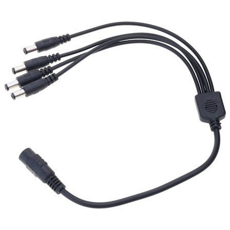 40 cm pitkä DC5521-jatkojohto, 5,5x2,1 mm naaras-urosliittimen jakajakaapeli valvontakameroille ja reitittimille