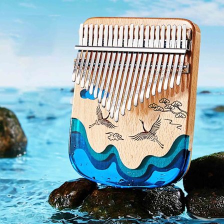 Bärbar tummepiano Flera toner Mini Resin Kalimba Finger Plockat Musikinstrument 21 Toner Kran