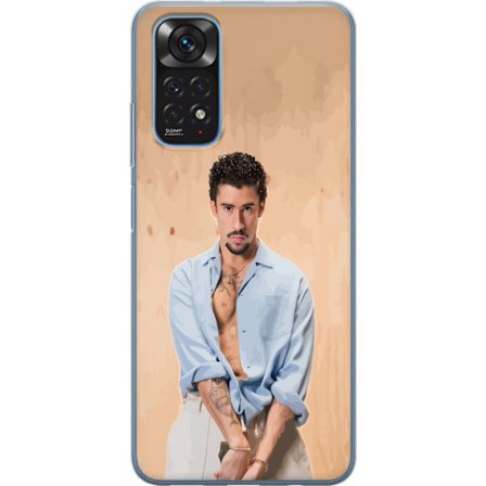 Yhteensopiva Puhelinkuori Xiaomi Redmi Note 11 Bad Bunny Super Bowl-inspiroima grafiikka, jossa NFL-trofe ja San Franciscon silta urheilusuunnitteluss
