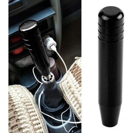 Universal gearstangsknop i aluminiumlegering til bil - sort